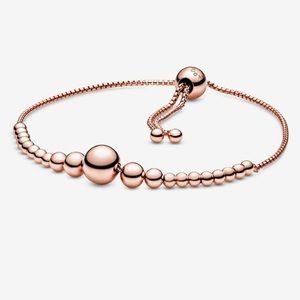 String of Beads Slider Bracelet SILVER